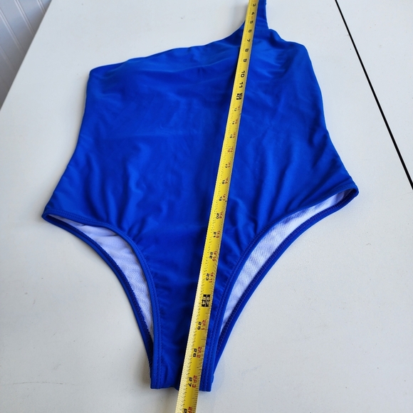 One Piece Swimsuit One Shoulder Royal Blue Women's Sz M Sw2 - Picture 8 of 13